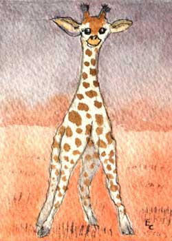 "Gigi The Giraffe" by Elizabeth Clayton, Brookfield WI - Watercolor (NFS)